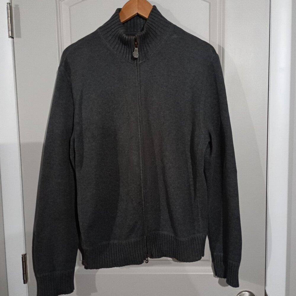 American Living Men's Mock Neck Zip Up Sweater L